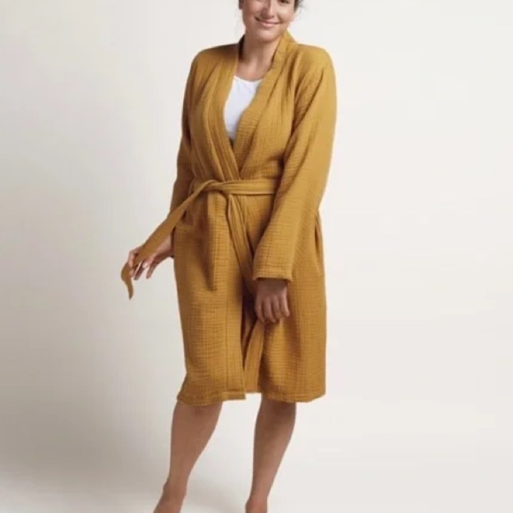 Parachute Cloud Cotton Robe in Gold/Ochre Size Small